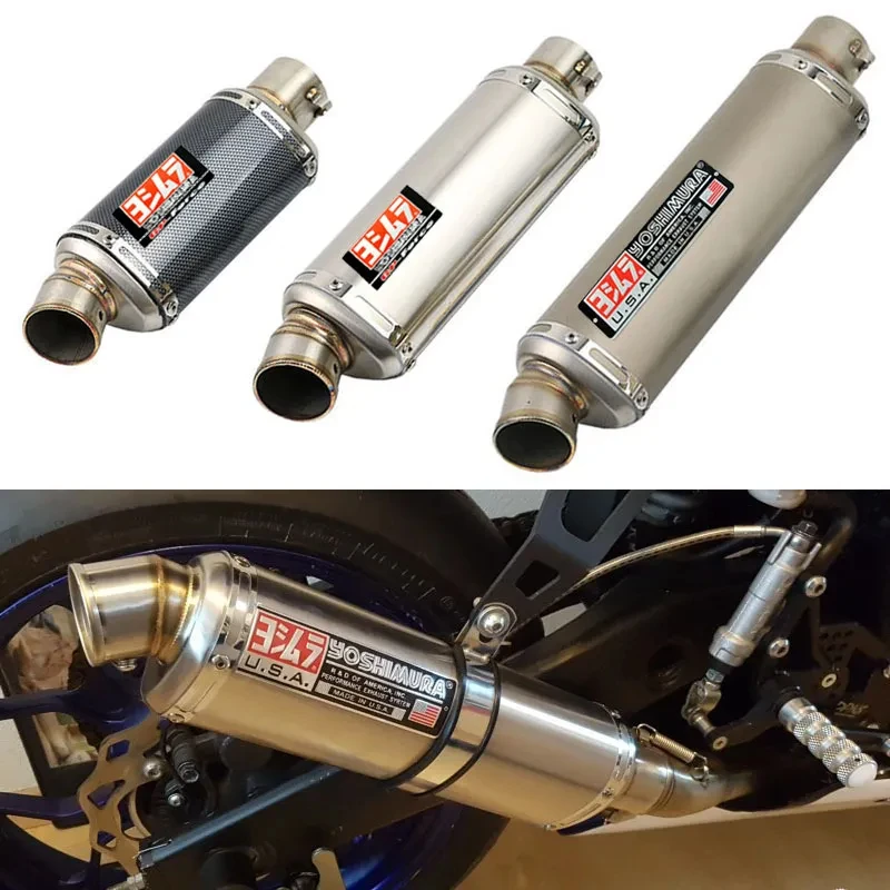 Motorcycle Exhaust Muffler Pipe 51mm Universal 310 370 440 mm 100cc-1000cc ATV GP Scooter For fz6 pcx125