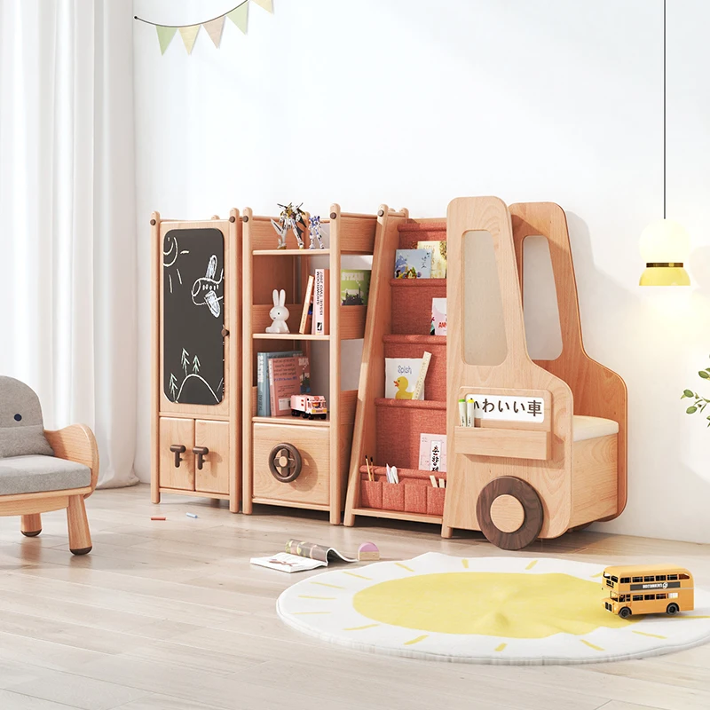 Creative Kids Furniture Car Shape Children Bookshelf Storage Kids Book Cabinet