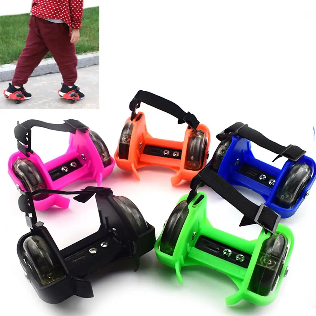 Adjustable Heel Wheel Roller Sports Rollerskate Shoes Trainer Wheels Light Up LED Roller Skating Shoes Exerciser for Kids Child
