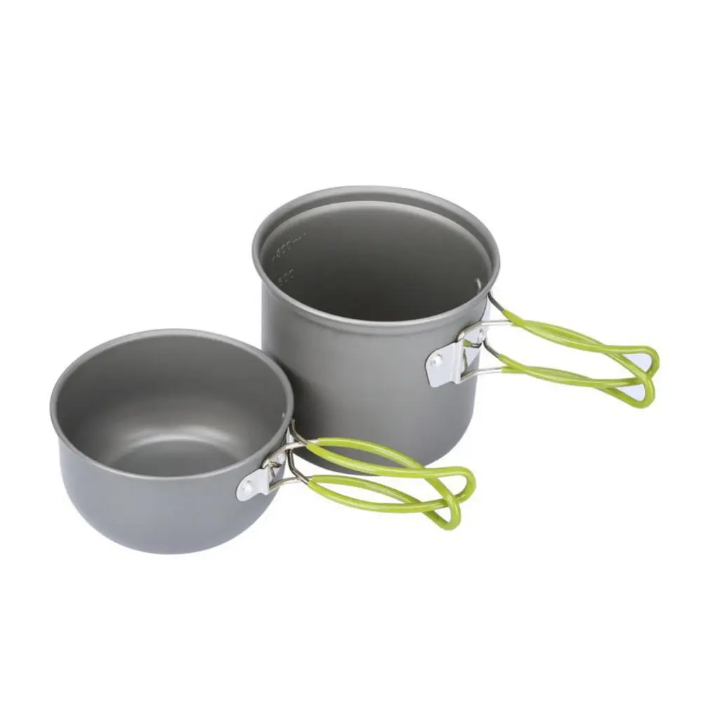 

Outdoor Hiking Camping Cookware Set 2 Persons Portable Cooking Tableware Picnic Pot Pans Bowls With Dinnerware Camping Equipment