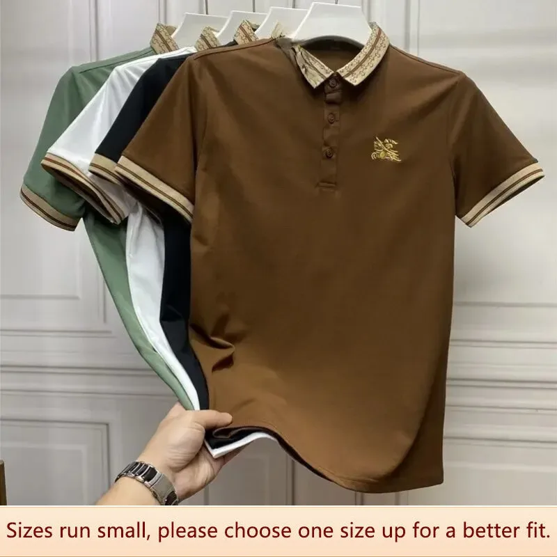 Men-s-Short-Sleeve-Polo-Shirt-Versatile-Fashionable-Slimming-Lapel ...