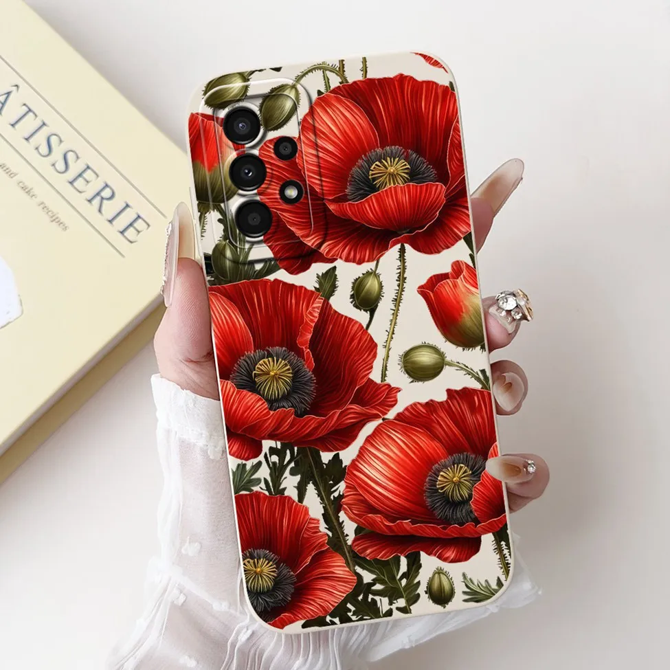 For Samsung A13 4G Case A135F Silicone Cute Fashion Butterfly Flower Love Painted Cover For Samsung A13 Galaxy A13 4G Phone Case