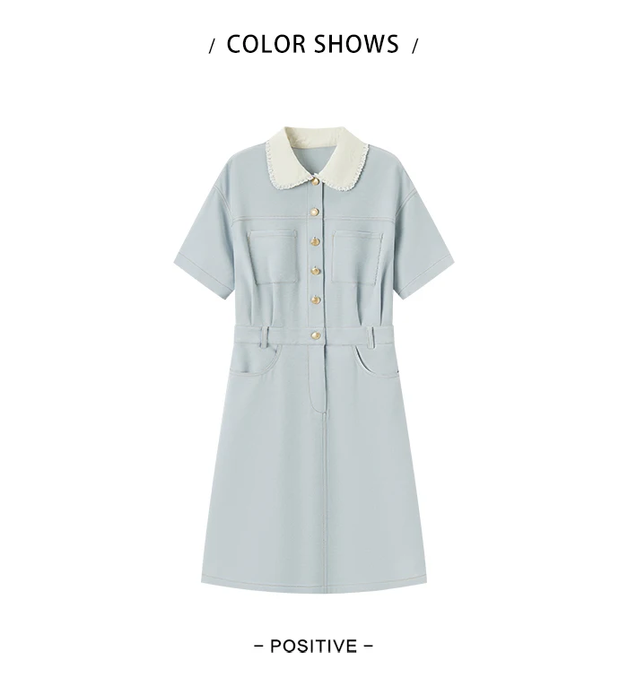 Dress Women's Lace Doll Collar Summer New Texture Topstitch Dress