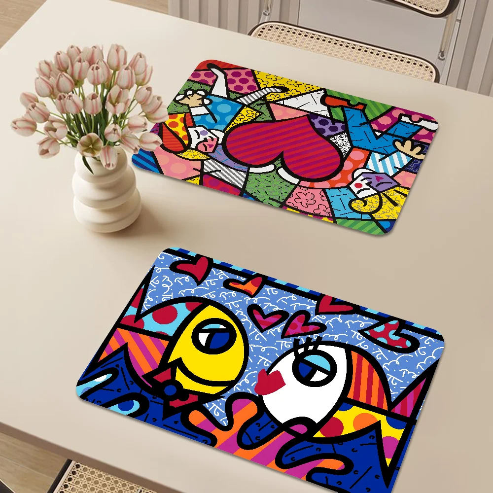 Britto Quick Drying Dish Mat Printed Kitchen Non-slip Coffee Cup Pad Drain Mats Dinnerware Cup Bottle Placemat 4