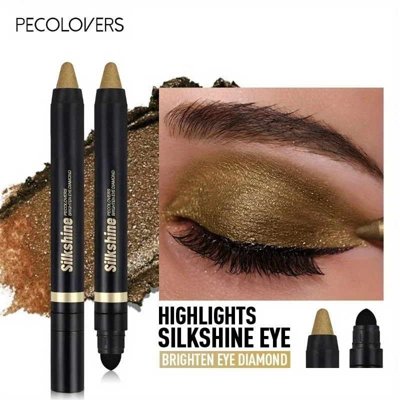 Smoky Eyeshadow Pencil Stick Waterproof Pearlescent Metallic Glitter Eye Shadow Highlighter Pen Makeup Tool