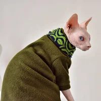 Warm Winter Thick Sphinx Hairless Cat Clothes with Inside Pet Dog Cloth