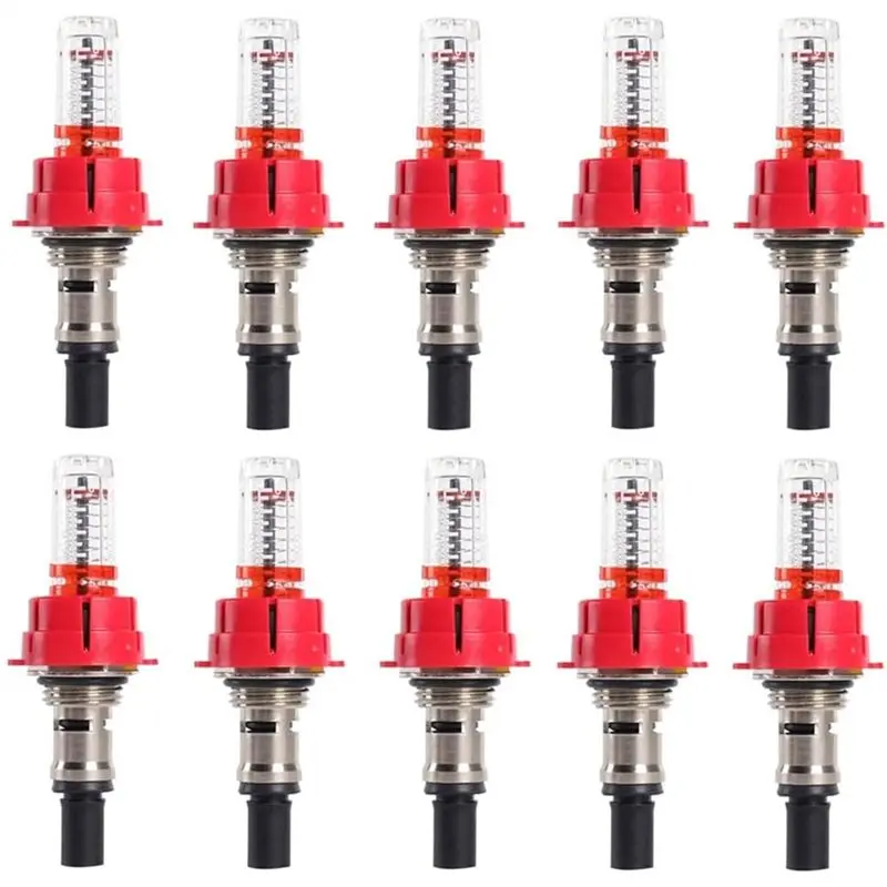 เครื่องวัดการไหลสำหรับระบบทำความร้อนใต้พื้น ABGG-For จำนวน 10 ชิ้น, ตัวควบคุมการตรวจสอบแบบมองเห็นได้สำหรับท่อรวมความร้อนขนาด 1/2 นิ้ว 1