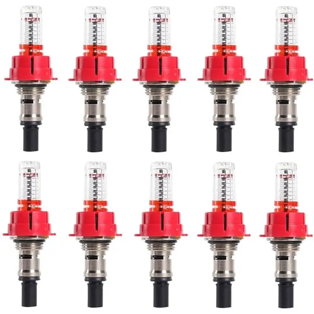 เครื่องวัดการไหลสำหรับระบบทำความร้อนใต้พื้น ABGG-For จำนวน 10 ชิ้น, ตัวควบคุมการตรวจสอบแบบมองเห็นได้สำหรับท่อรวมความร้อนขนาด 1/2 นิ้ว 1