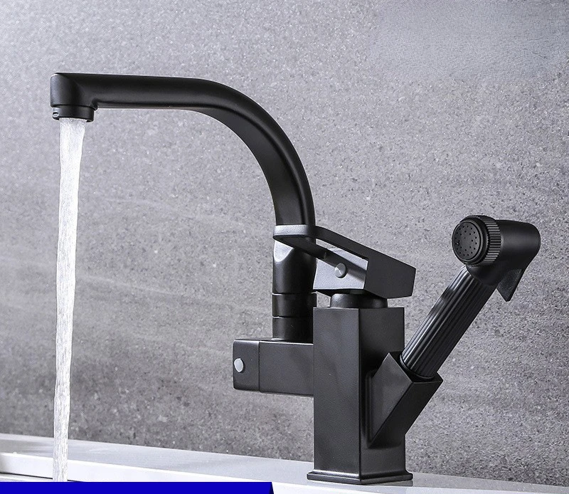 Kitchen Kitchen Sink Pull Faucet Bathroom Washbasin Wash Basin Rotatable Hot and Cold Robot Faucet