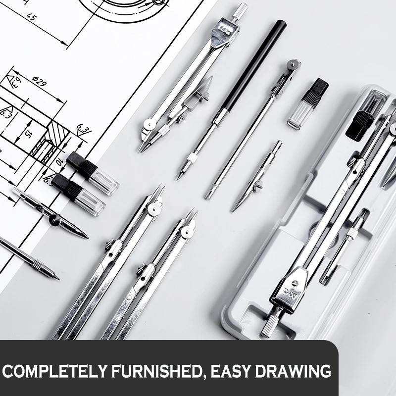 Drawing Compass M&G High Precision Professional Metal Set With Pencil Refills Lead School