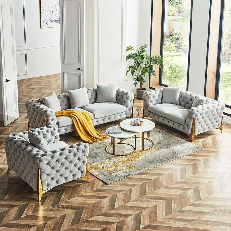 

Модульный бархат Canap Chesterfield, мебель для гостиной, современный секционный диван для 1, 2, 3 места