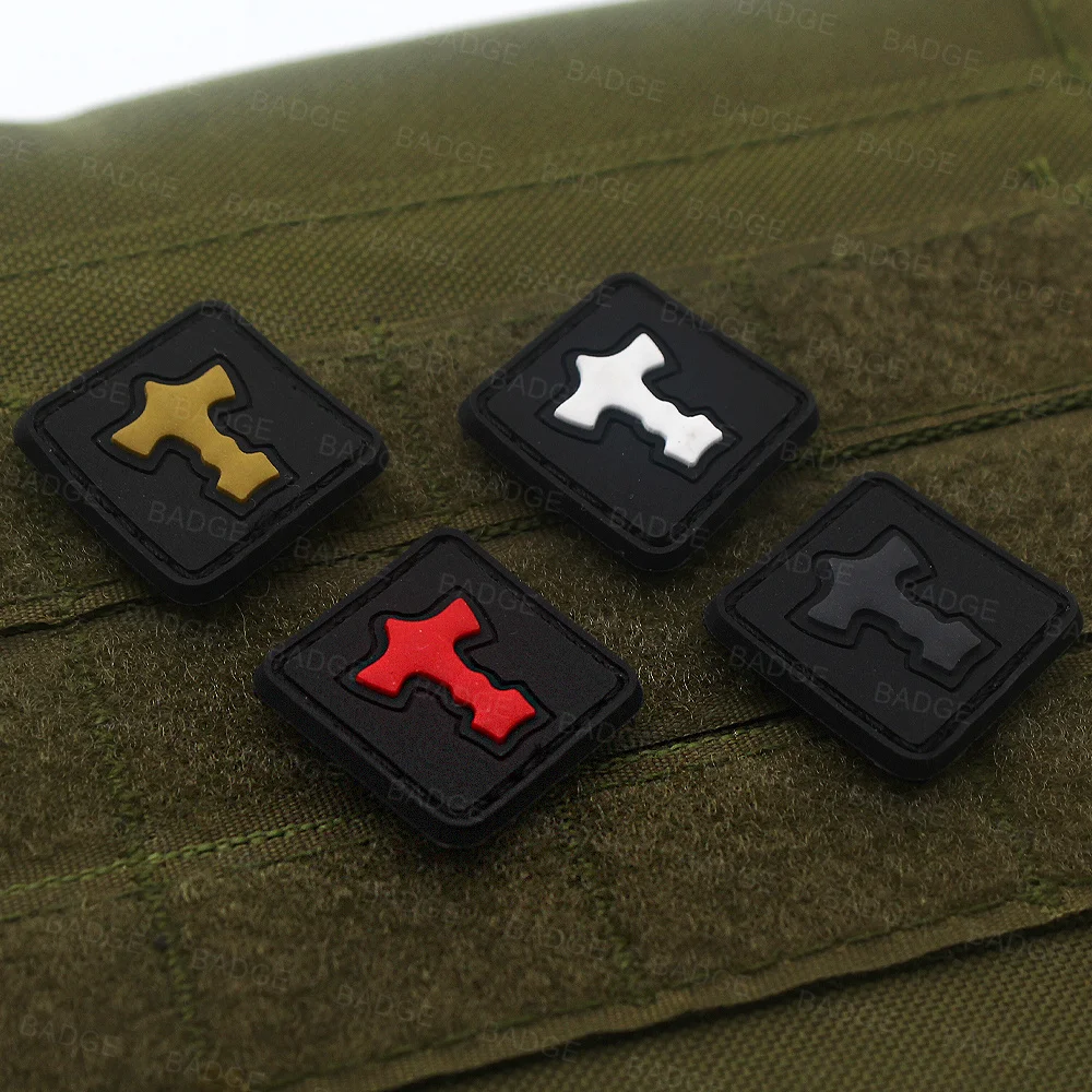PVC Viking Hammer Patch Rubber Odin Compass White Glowing In The Dark Badge Tactical Emblem Armband Clothing Patches Embroidered Patches Custom Name Patches Tactical Patches