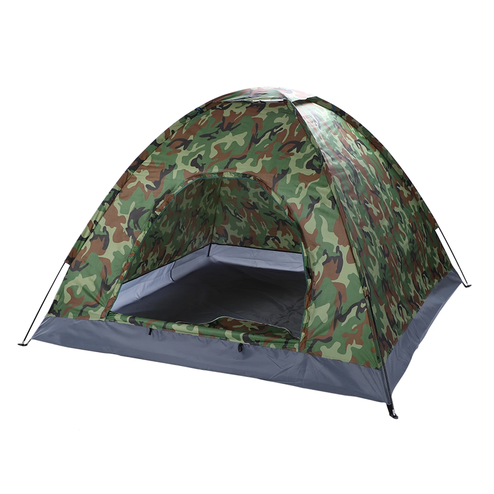 

3-4 Person Camping Tent Portable Camouflage Waterproof Outdoor Camping Tent Ultralight Silver Coated Beach Tents Green