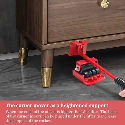 Professional Furniture Mover Tool Set Heavy Stuffs Transport Lifter Wheeled Mover Roller with Wheel Bar Moving Hand Device - Image 3