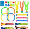 Children's Diving Toys Set Swimming Pool Treasure Hunt Diving Toy Torpedo Fish Water Rings Plants Dolphin Buoy Water Toys Gifts 3