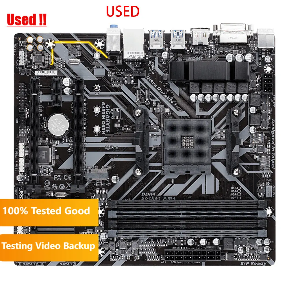 

Gigabyte GA-B450M DS3H For AMD AM4 Ryzen 3/5/7/9 1th.2th.3th.Athlon USB3.1 HDMI M.2 B450 Micro-ATX Desktop PC Motherboard