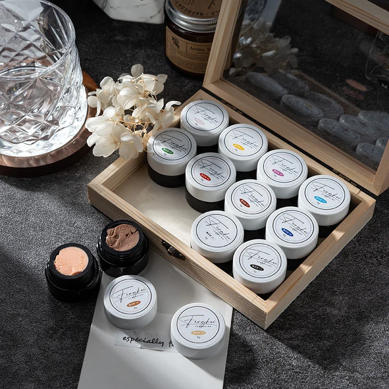 12Colors Easy To Use Sculpture Nail Gel Non Stick 3D Carved Plasticine UV Gel Varnish Creative DIY Nail Art Painting 3D