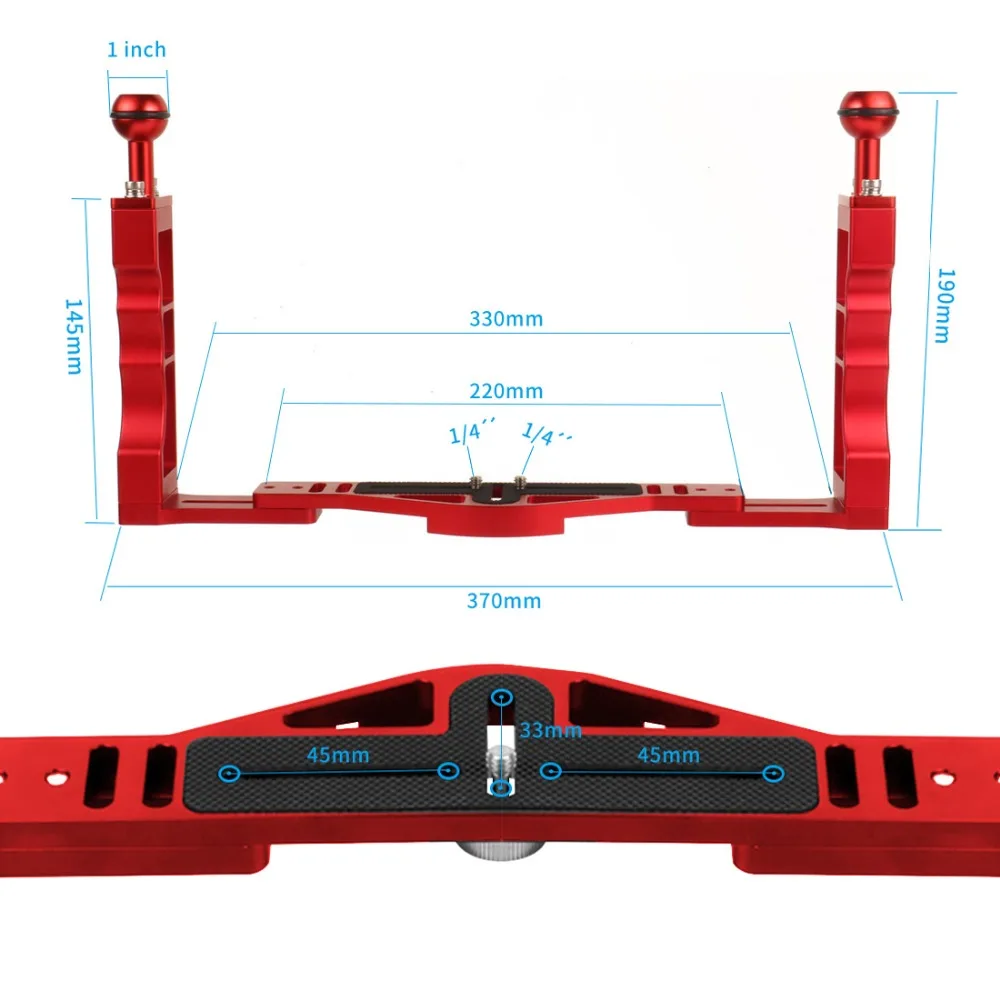 Unterwasser-Doppelgriff-Tray-Halterung Video Light Handgriff-Stabilisator für Gopro 13 für Insta360 x4 DSLR-Camcorder-Tauch koffer – Detail 21