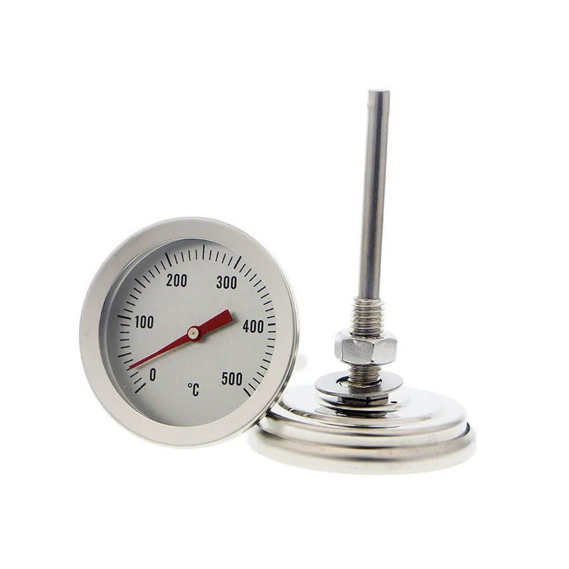 Grill Thermometer Barbecue Charcoal Pit Wood Smoker Temperature Gauge Thermometer 0-500℃ for Kitchen BBQ Oven Fryer Bimetallic 4