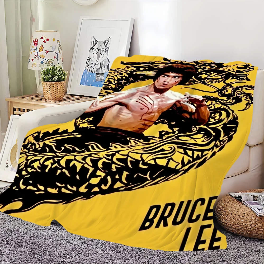 K-Kung fu B-Bruce L-Lee Blanket Skin friendly comfort warm soft plush blanket suitable sofa living room office bedroom 3