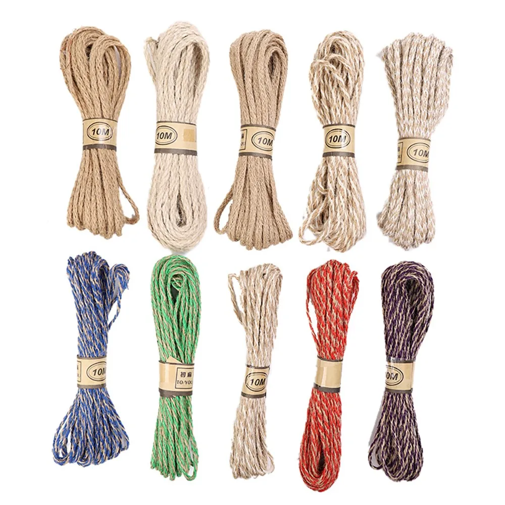 

Chainho,Colored Hemp Rope,Multiple Strands,For Bundled or Decoration,DIY Handmade/Wedding Party/Packing Material,10 Yards,SZ12