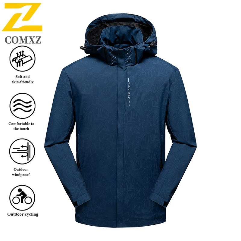 EiAO Jacket  Camo  Men Women Waterproof Windproof Detachable Hood Outdoor Coat Maple Leaf Print for Hiking Camping Fishing 2025