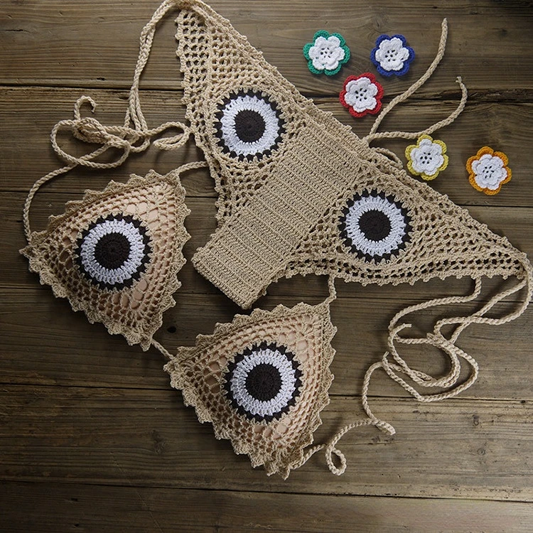 Hot Selling European and American Sexy Bikini Handwoven Split Beach Swimwear Women's Set