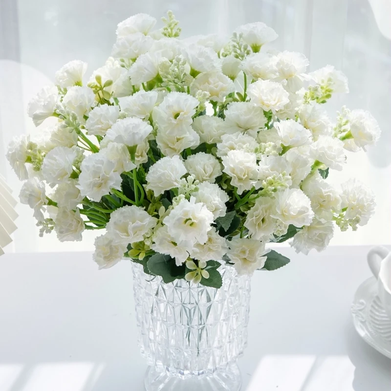 Künstliche Blume Nelke Kranz DIY Geschenk Hause Vase Tisch Party Hause Outdoor Garten Hochzeit Brautstrauß Auto Dekor Sammelalbum – Detail 3