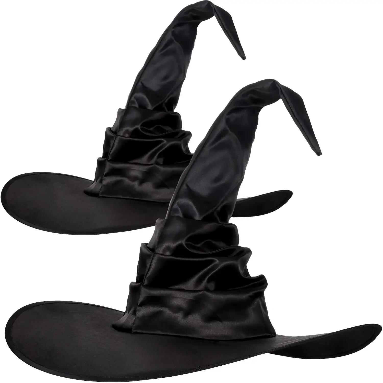 Halloween witch hat party hat carnival hat black folds for women men masquerade party