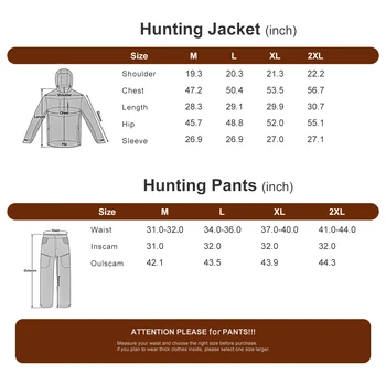 Multifunctional Hunting Clothes with Fleece Lining Safety Strap Compatible Water Resistant Silent Hunting Jacket and Pants 6