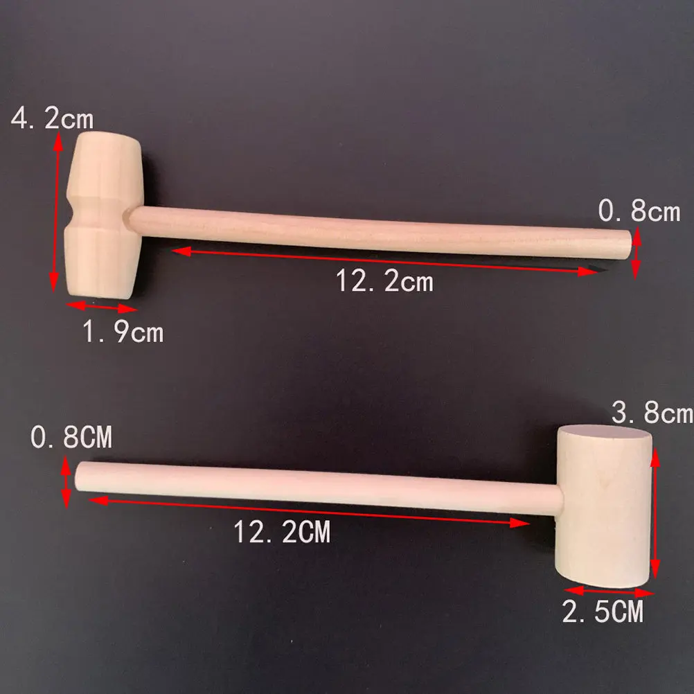 20Pcs 나무 망치 어린이를위한 미니 망치 DIY 공예 케이크 장식 천연 나무 망치 부드럽고 안전한 경량 휴대용 부활절