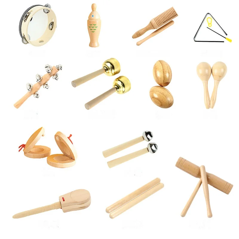 유치원 Orff 타악기 세트 완제품 컬렉션 어린이용 벨 울림 보드 샌드 해머 벨 드럼 삼각형 아이언 더블 벨 튜브, 유치원 Orff 타악기
