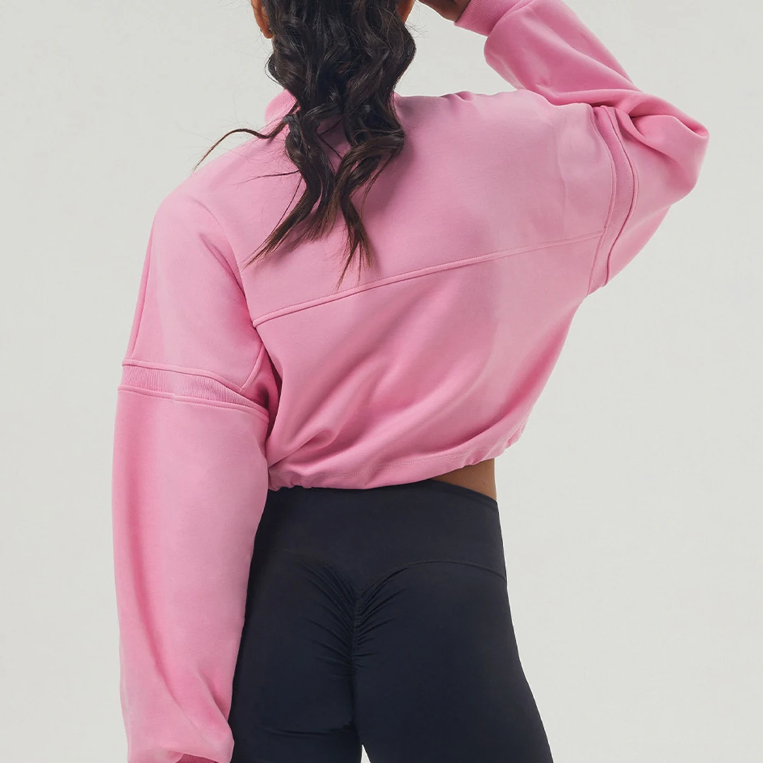 Buffbunny Women Sweatshirt Half Zip Long Sleeve Hoodie For Womans Winter Clothing Gym Fitness Hoodies Loose Sport Tops