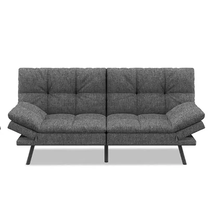 조절식 팔걸이가 있는 접이식 소파 침대, 메모리폼 소파, 컨버터블 러브시트, 다크 그레이 소파, 가정용 가구 