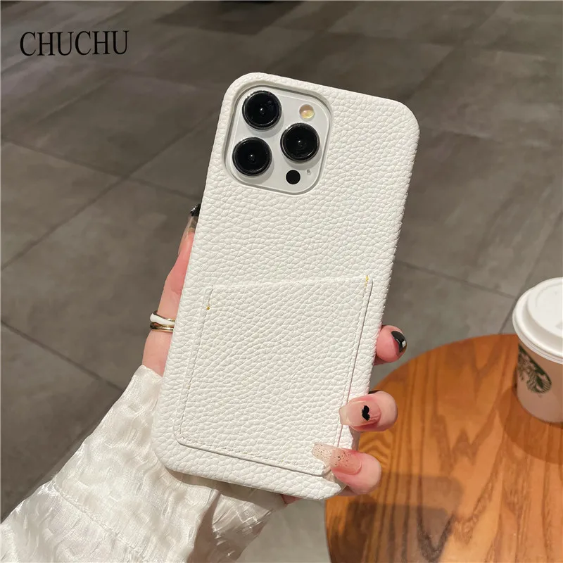 Luxury Lichee Pattern PU Leather Phone Case Cover