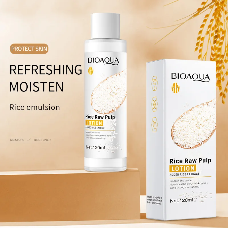 Facial And Hair Essence Set BIOAOUA Rice Protoplasm Grape Skincare Set Face Serum Cream Hydrating Moisturizing Cleanser Toner Anti Age Face Care Set