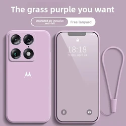 Liquid Silicone Lanyard Phone Case - Ultra Slim & Durable Cover - Edge 70 Fusion plus (PURPLE)