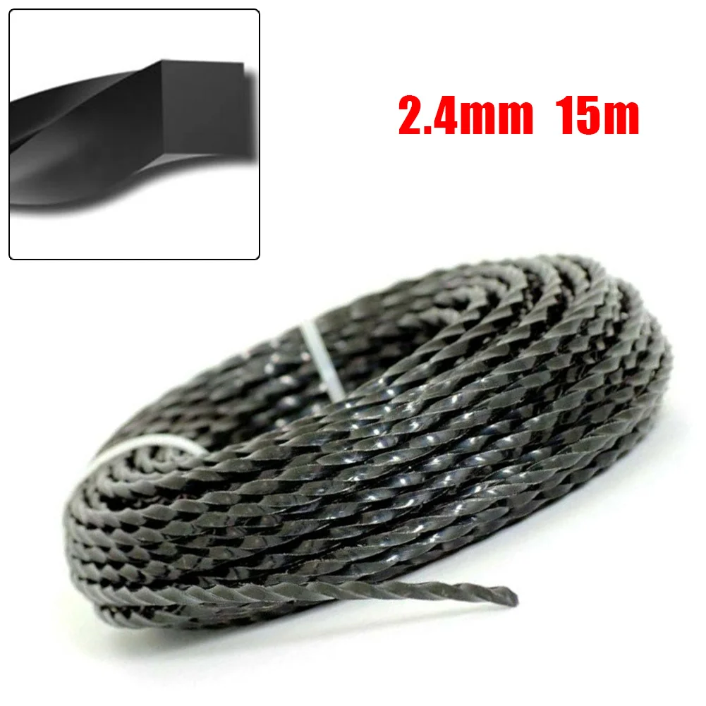 Hochleistungs-Drahtseil für Gartentrimmer, 2,4 mm Durchmesser, Trimmerfaden, 15 Meter Grasmähfaden für effizientes Schneiden – Detail 4
