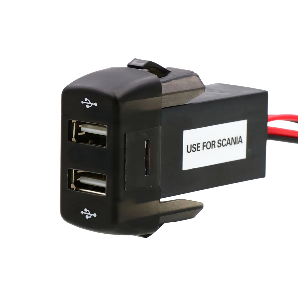 

1 шт. двойное зарядное устройство USB для Scania Truck G P R Series вход DC 24V Выход DC 5V 2.1A/2.1A