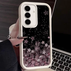 Soft Cover Cherry Blossom Phone Case - Elegant Floral Design for Samsung S26 (A507 White)