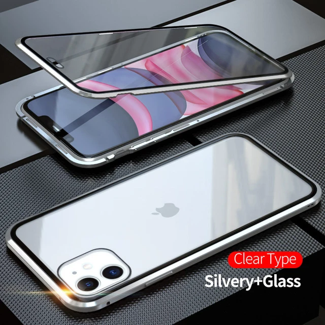 Magnetic Double-Sided Glass & Metal Protective Bumper Case