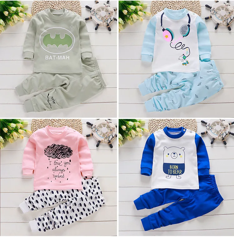 Description Picture 4 of itemToddler Home Clothes 2 Piece/Set Boys And Girls Cartoon Printed Pajamas Suits Infant Fashion Underwear Pure Cotton Costume