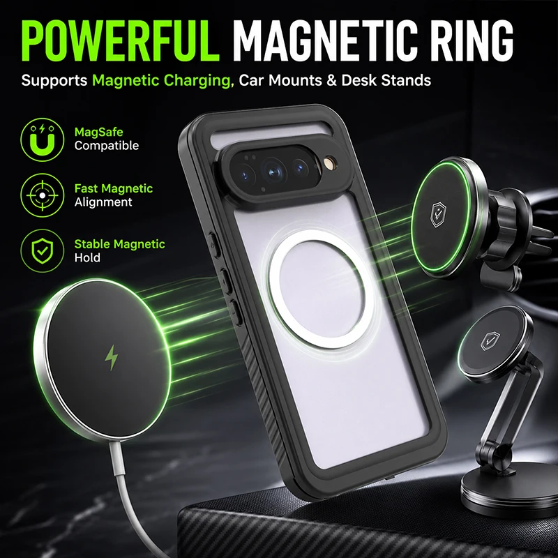 Rugged Shockproof Full Body Waterproof Dustproof Case with MagSafe Compatibility