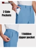 MAGCOMSEN Golf Pants Mens Stretch Dress Pants Quick Dry Waterproof Lightweight Flat Front Work Pants with Hidden Pocket 6