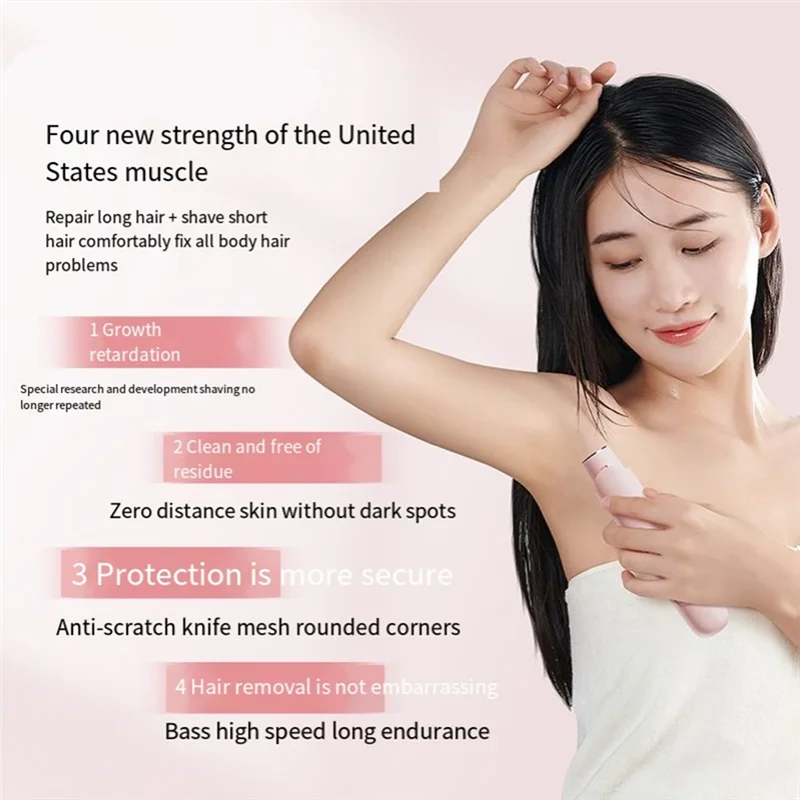 A66Z 여성용 무통증 면도기, 2-in-1 트림&글라이드, 스마트 센서, 제로 자극, 민감한 피부에 이상적