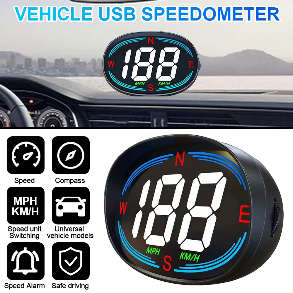   ڵ HUD GPS Tacho  ÷ ħ MPH KMH  B OBD2 ڵ ׼, ǰ