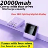 4-wire Power Bank, 20000mAh, Large Capacity Fast Charging Ultra-thin, Suitable for Mobile Phones, Universal Mobile Power Supply 1