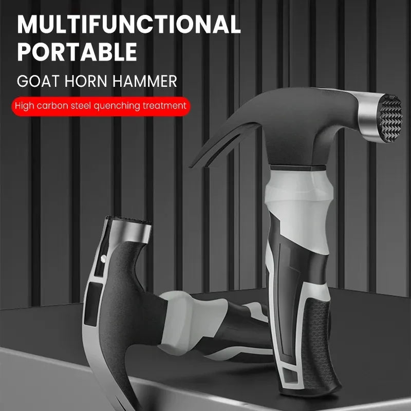 BIESUO Multifunctional Mini Claw Hammer, Anti Slip and Shockproof Hammer, Professional Grade,Magnetic Woodworking Manual Tool 6