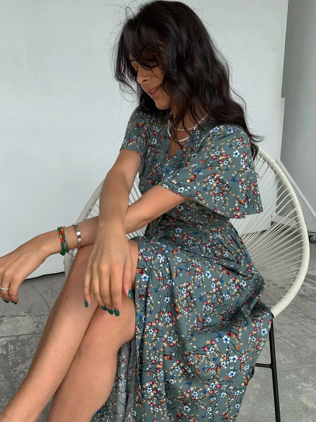 

Boho French Style Flower Printed Dress Women V-Neck Elegant Lace-up Sundress Summer Elegantes Para Mujer 2022 Maxi Dress Vestido