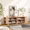 Wood TV Stand for TVs up to 65 Inch Flat Screen, Modern Entertainment Center with 8 Open Shelves, Farmhouse TV Storage Cabinet 2